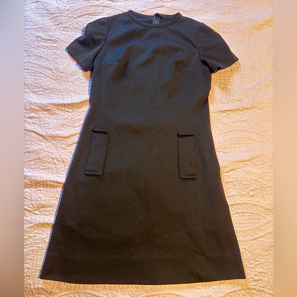 Vintage 60s Little Black Dress Short Sleeve Mod
